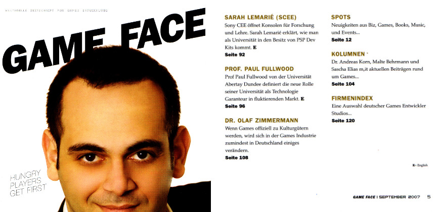 Andreas U. Korn Artproduktion । Computer Games Publikationen Game Face