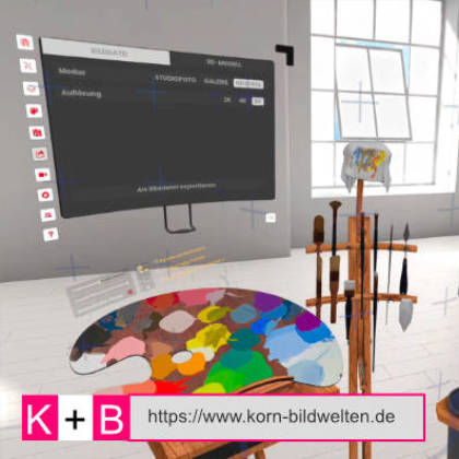 Andreas U. Korn - Meta Quest 3 App Vermillion Atelier mit Farbpalette 