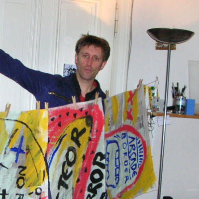 Andreas U. Korn im Bonner Atelier: Bilder an der Leine 2006